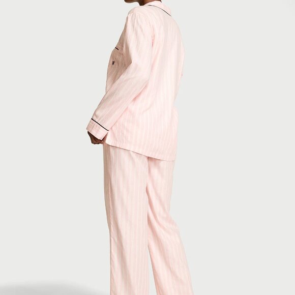Victoria's Secret Pink and White Striped Pajama Set with Silver - Picture 4 of 12